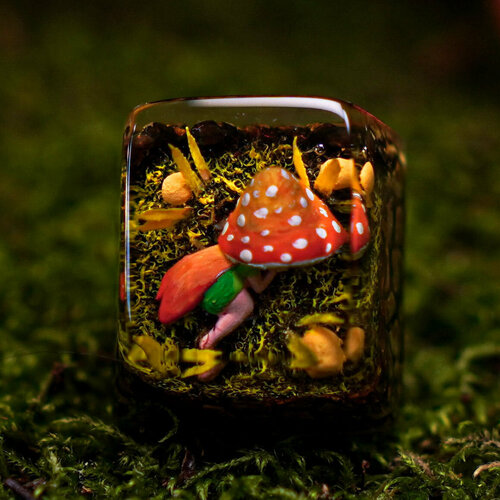 Прозрачная клавиша из эпоксидной смолы, кастомный артисан кейкап для механической клавиатуры, artisan keycap, подарок для геймер