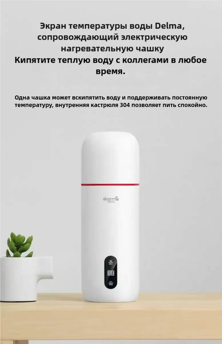 Картинки Электрочайник Xiaomi Delma DR035S, двухслойный, 350мл, белый
