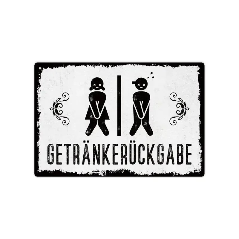 Винтажная металлическая вывеска CQDM DECOR 20х30 см 20x30cm Черный