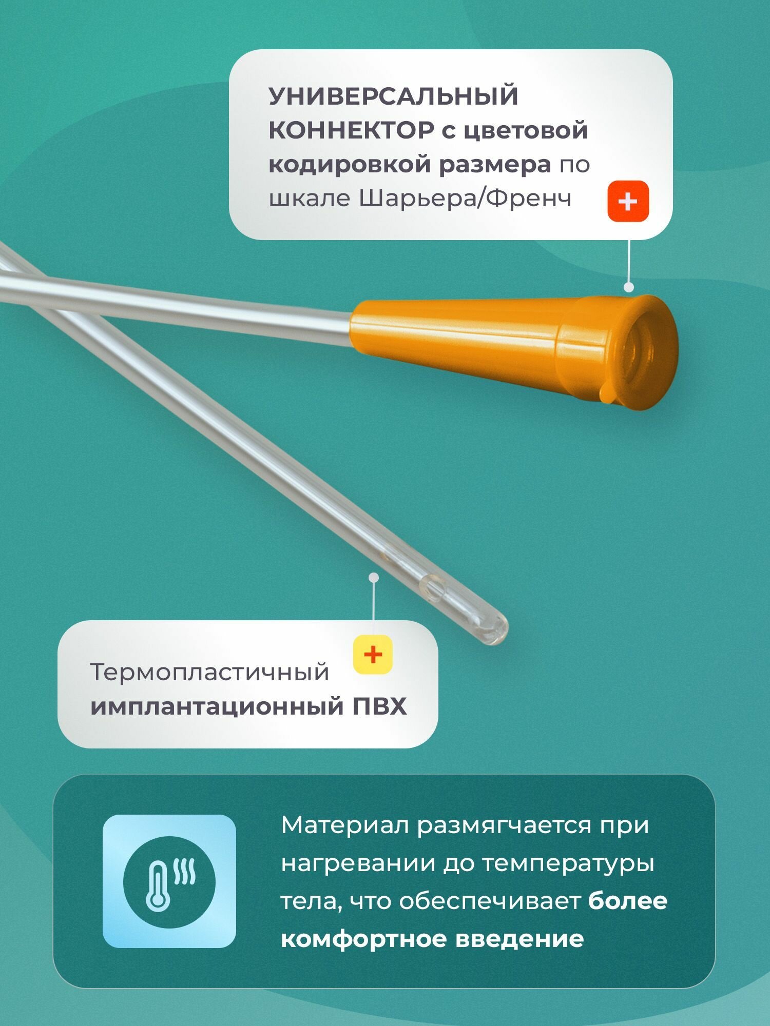 Картинки APEXMED Катетер Нелатона урологический универсальный мужской, Сh/Fr 16, 10 шт, уретральный