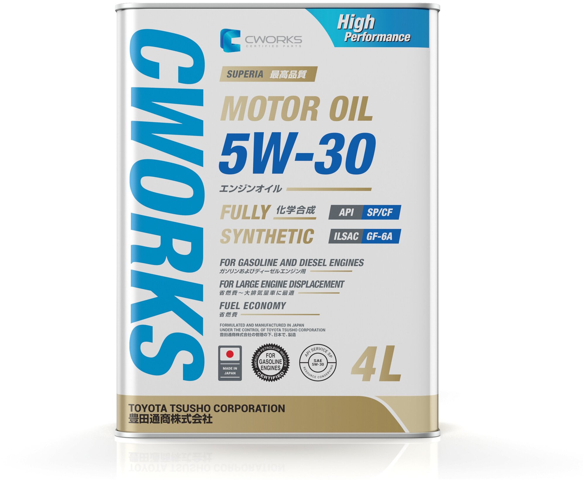 Моторное масло CWORKS SUPERIA MOTOR OIL 5W-30 SP/CF, 4L A13SR1004