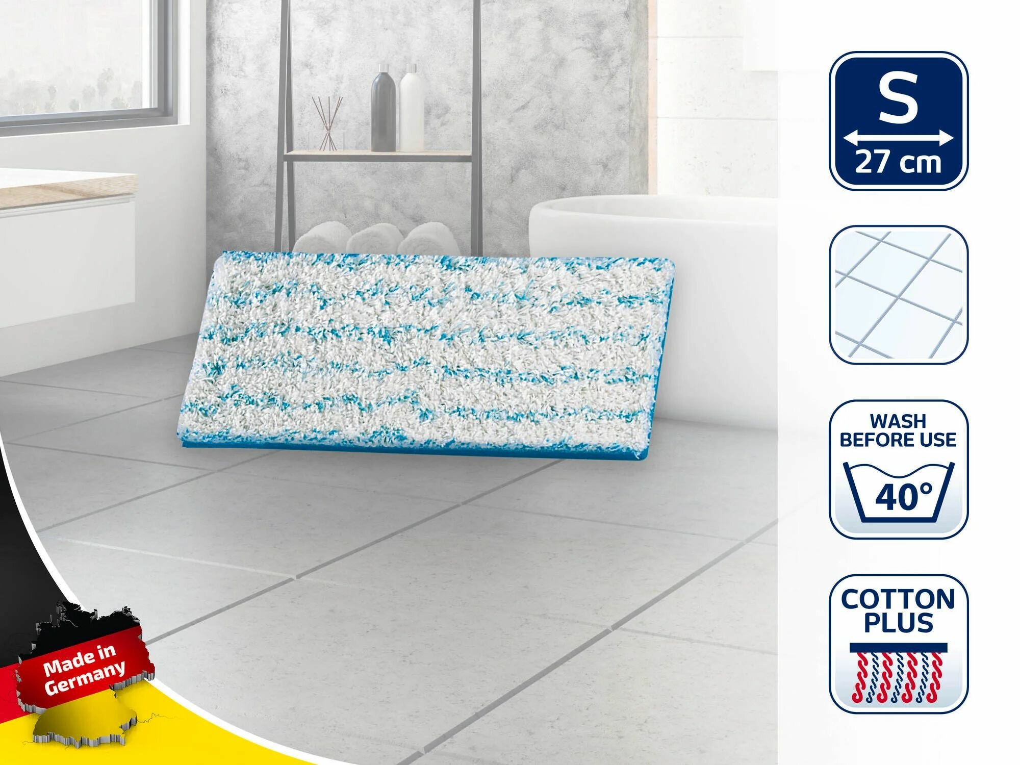 Сменная насадка для швабры LEIFHEIT PICOBELLO S (cotton plus) 56611, 27 х 10 см, тряпка для швабры