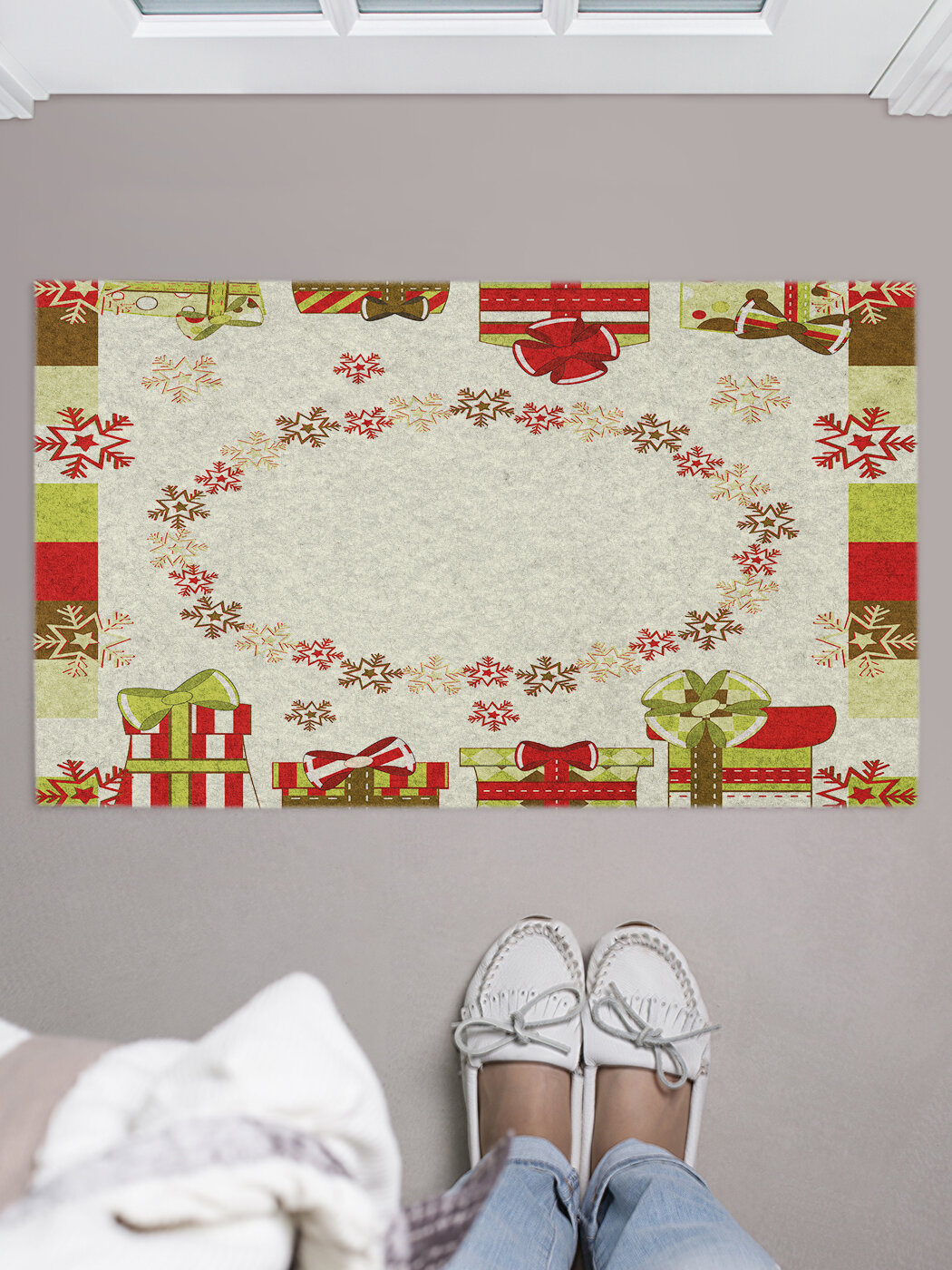 Коврик придверный в прихожую с принтом 