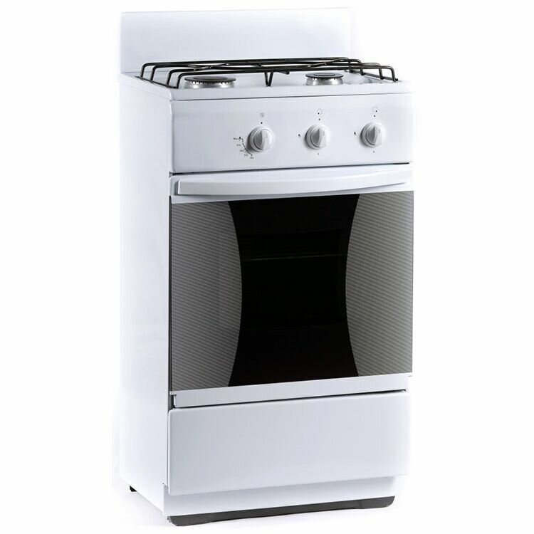 Плита Комбинированная Flama CK 2201 W белый, 85x50x40.5см, духовка 30л, 2 газ. конфорки