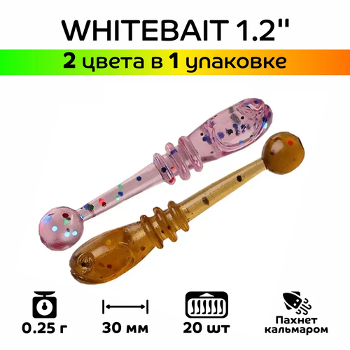 Силиконовая приманка мягкая съедобная Crazy Fish Whitebait 1.2