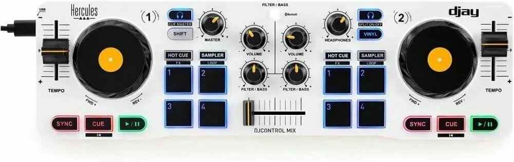 Диджейский контроллер Hercules DJCONTROL-MIX для смартфонов и планшетов AMS-DJCONTROL-MIX — фото 1
