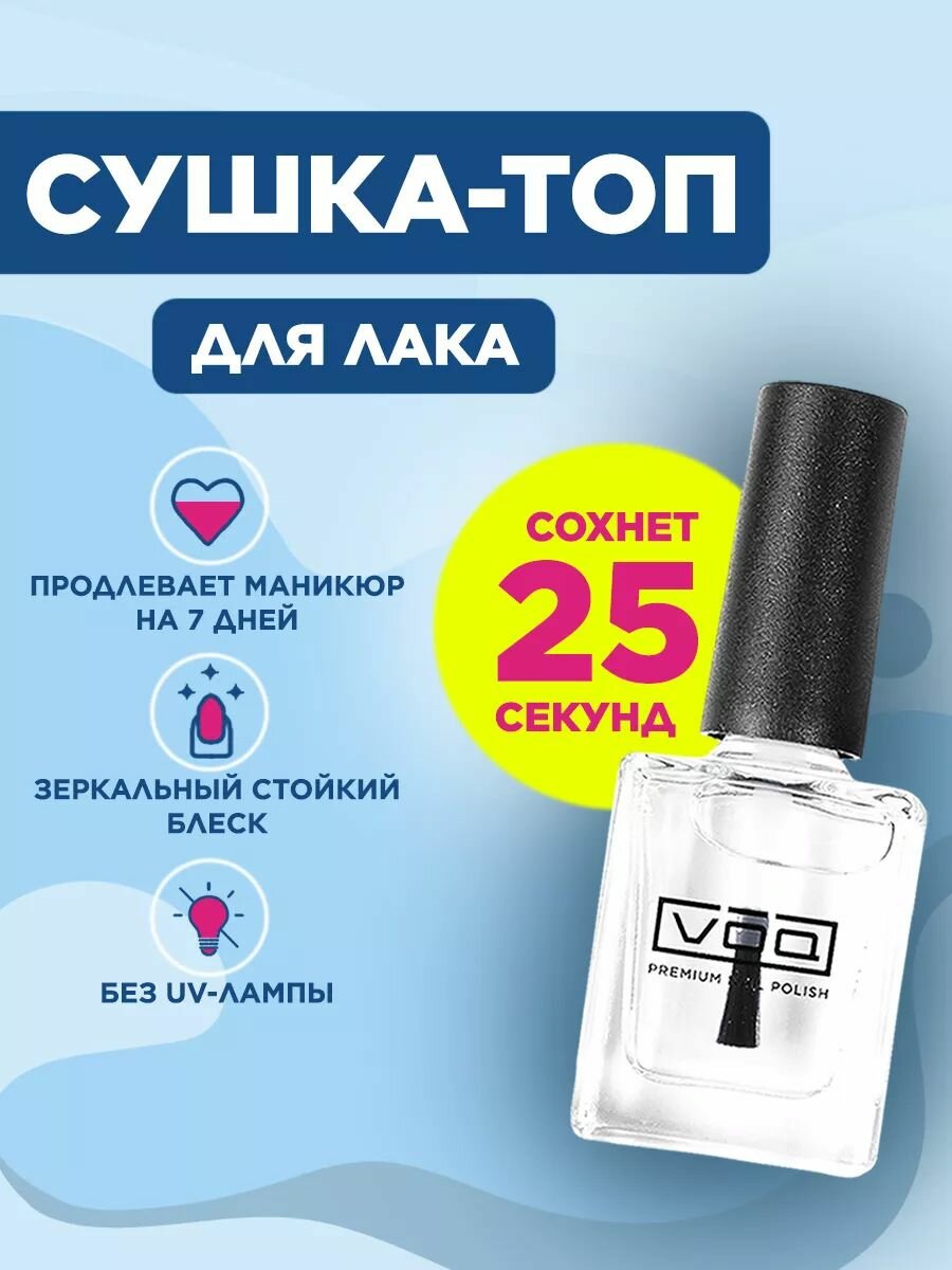 Сушка для лака VOQ Fast Dry Top Coat топ-сушка, бесцветная, 11 мл