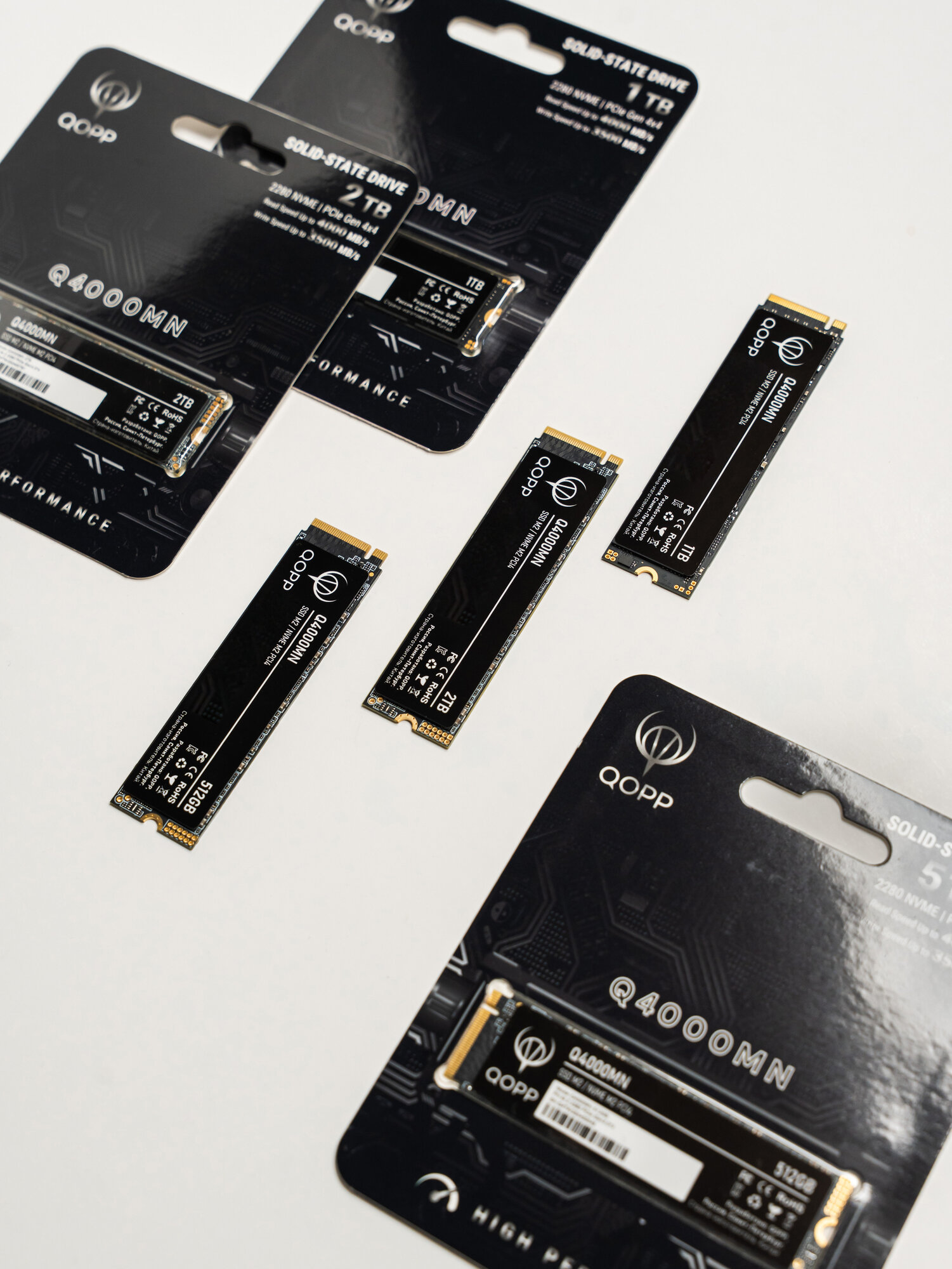 1 TB Внутренний SSD накопитель PCI-E 4.0 M.2 NVMe QOPP жесткий диск для ноутбука и компьютера — фото 1