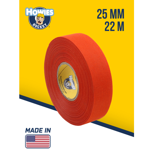 Лента хоккейная Howies, оранжевая, полиэстер/хлопок, 25 мм х 22 м