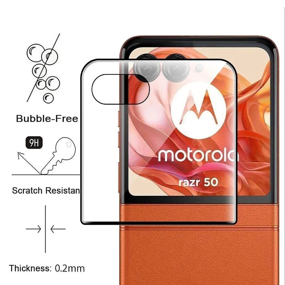 3D изогнутое закаленное стекло для Motorola Moto Razr 50 Ultra Защитная пленка для экрана для Moto Razr Plus 2024 Защитная пленка с полным покрытием, For Razr 50 Ultra, 1PCS — фото 1