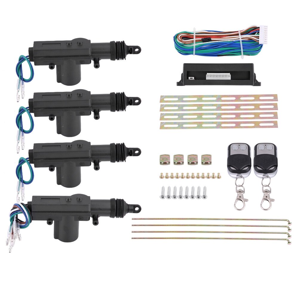 12V 4 Door Car Power Lock /Unlock Remote Kit 2 Keyless Entry Auto Central Locking System