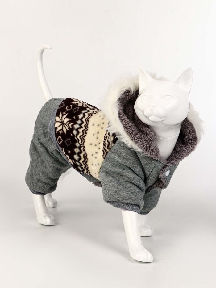 Комбинезон "Лапландия" с подкладом размер S (ДС 25 ОГ 35 ОШ 25см) серый/бордо 10914437