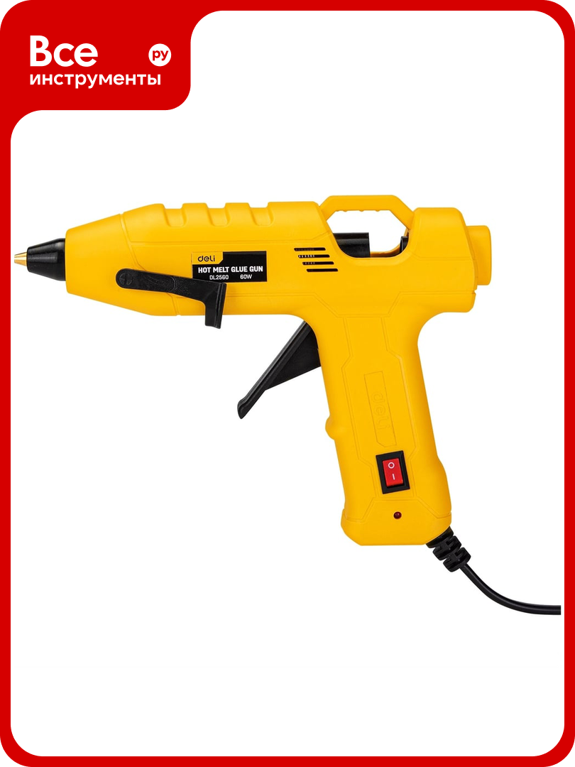 Клеевой пистолет DELI DL2560 (60Вт диаметр стержня 11мм) 102981