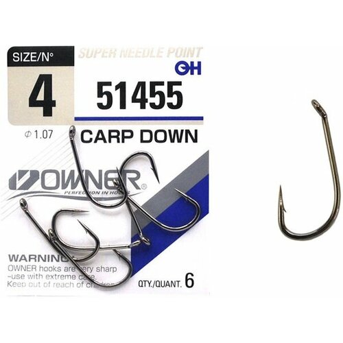 Крючок Owner 51455 №04 крючок owner 51455 carp down 10