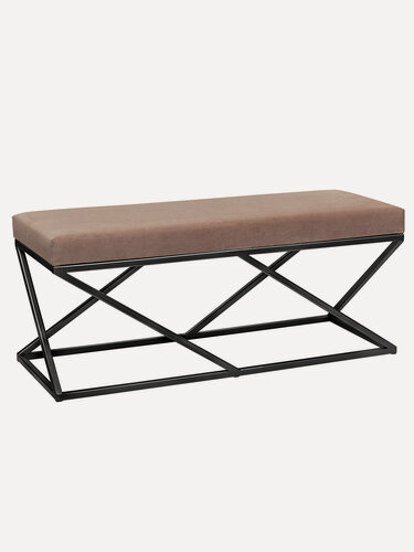 Изображение товара Банкетка в прихожую, спальню GREENWEEN ZUMA, черный каркас, сидение велюр цвет Mocco, 1100х400х450, GW-ZUMA-M-110B