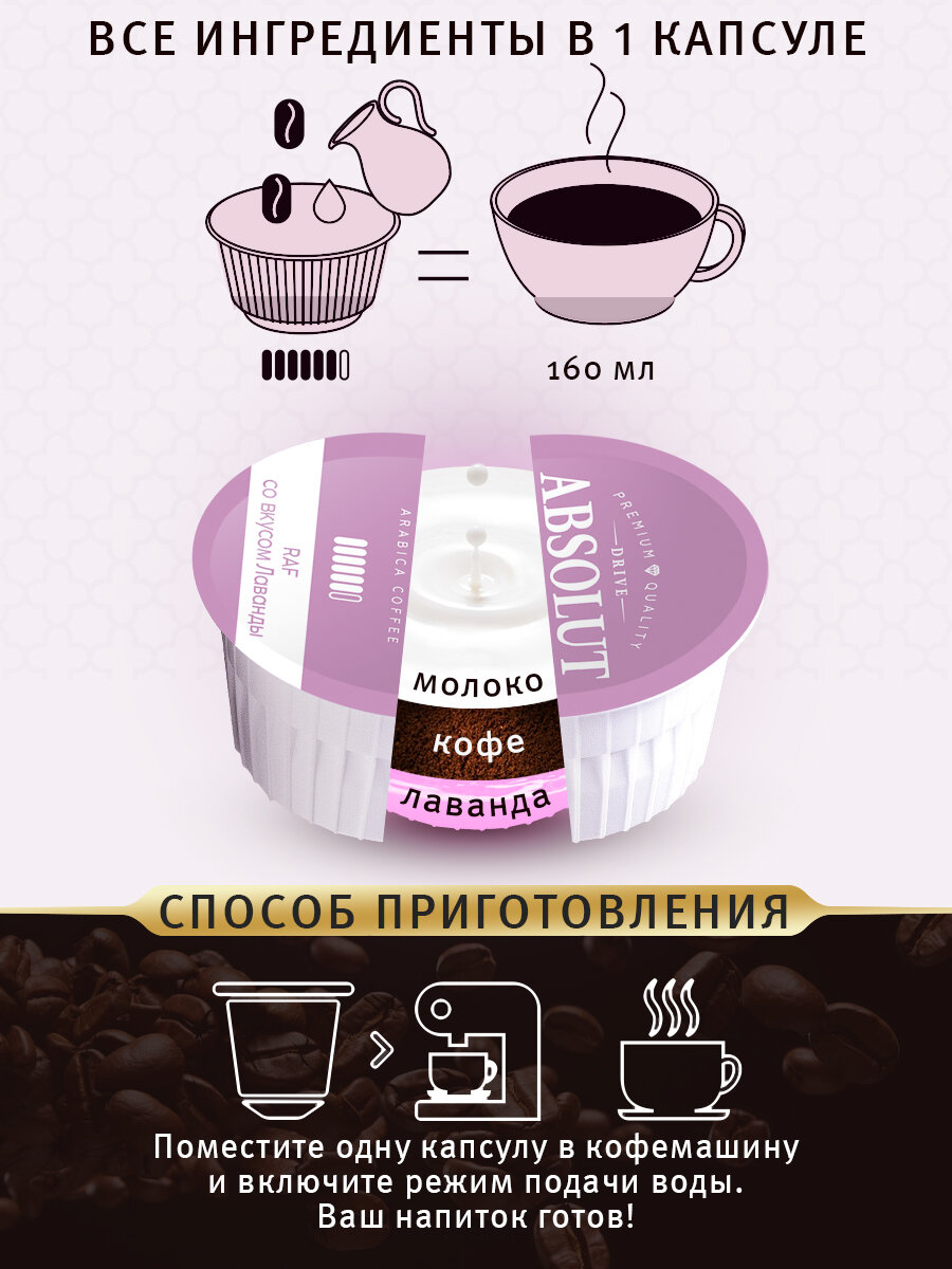 Кофе в капсулах Drive Absolut RAF Лаванда в капсулах Dolce Gusto (12 шт), Раф Кофе - фотография № 3