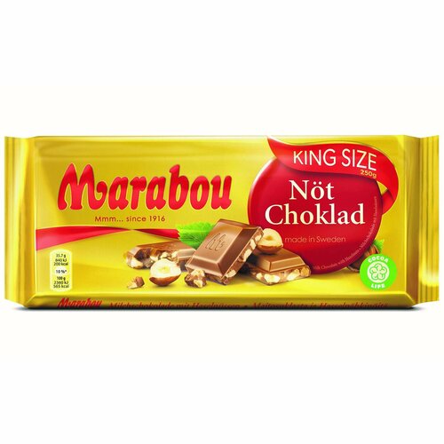 Молочный шоколад Marabou с орехами 250 гр. Сделано в Швеции.