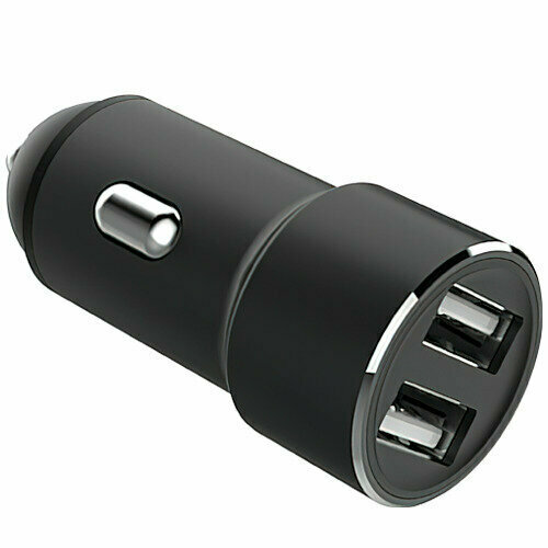 Автомобильное зарядное устройство 2 USB 2.4А с кабелем Micro USB / зарядка в прикуриватель