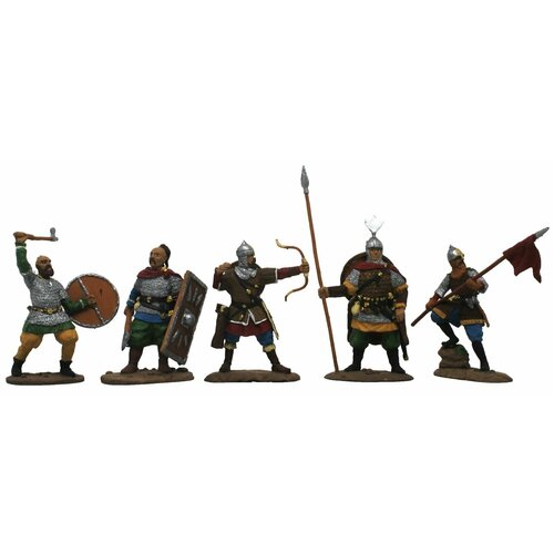 Русские средневековые воины №4НВ (5 э) набор оловянных солдатиков сувенирный покрас в картонной коробке викинги 3нв 5 э набор оловянных солдатиков сувенирный покрас в картонной коробке