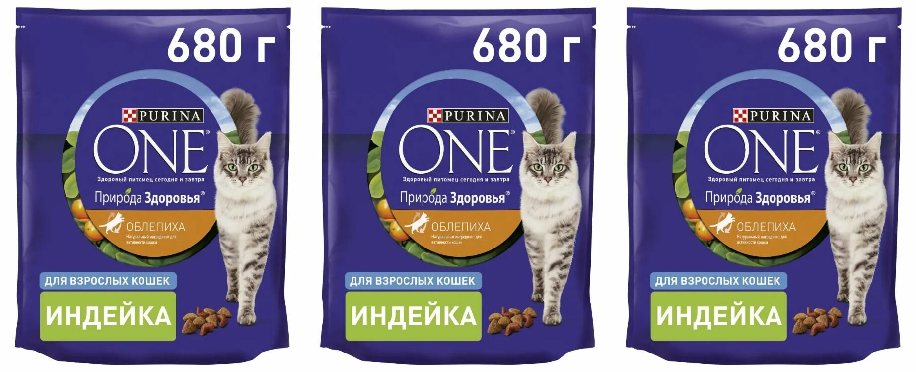 Сухой корм Purina One Природа Здоровья для взрослых кошек с индейкой и облепихой, 680гр - фото №2