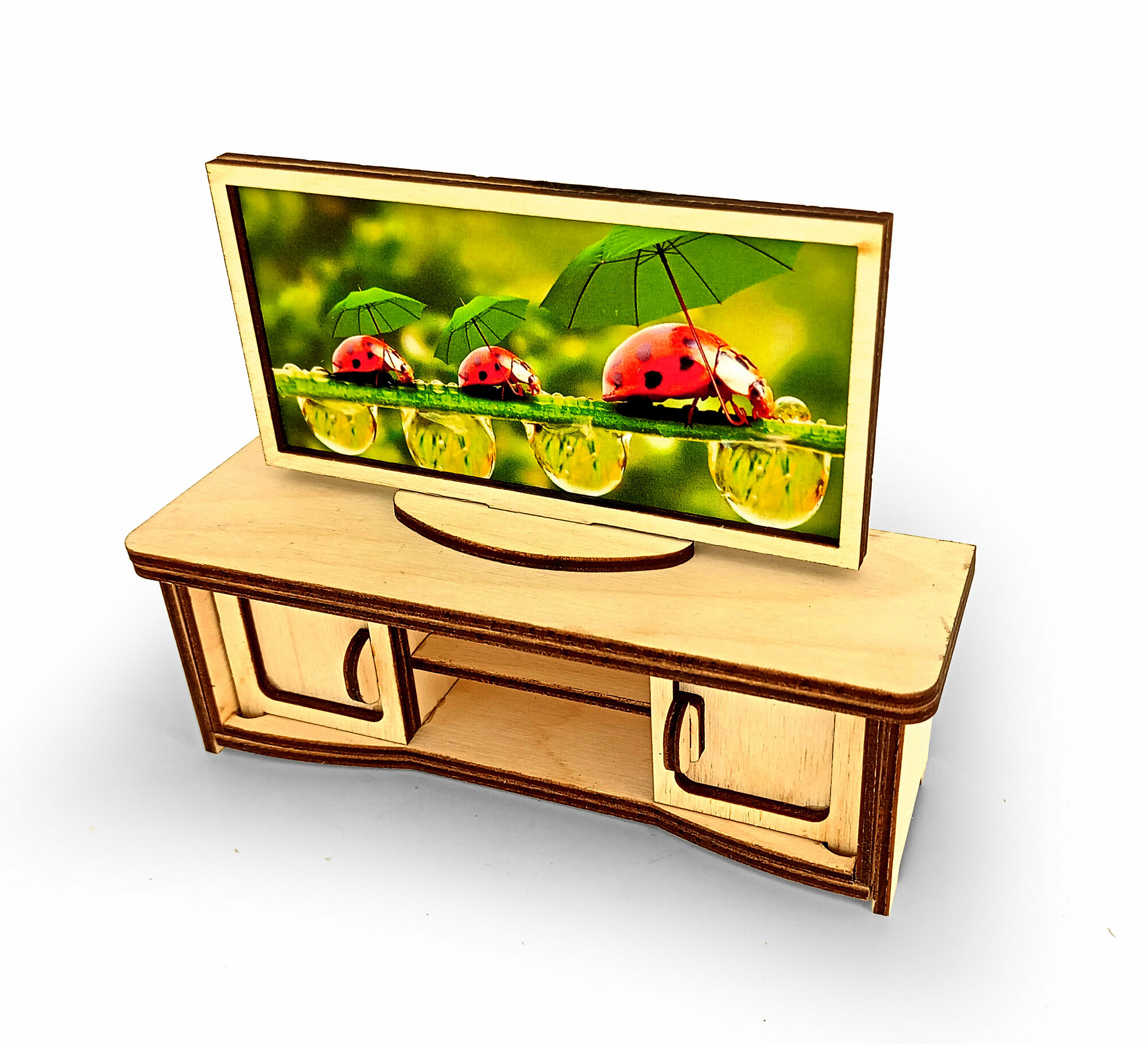 Кукольная тумба с ТВ, 15 см — фото 1