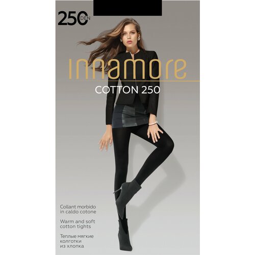 Колготки Innamore Cotton, 250 den, размер 6, черный