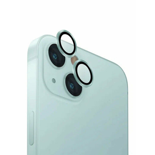 Защитное стекло для камеры iPhone 15/15 Plus Uniq OPTIX Camera Lens protector Aluminium Mint