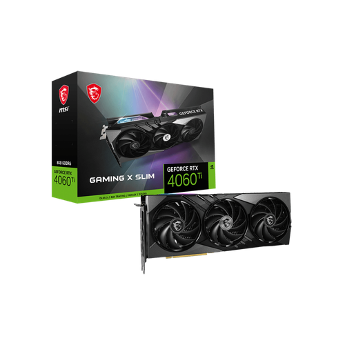 Видеокарта MSI NVIDIA GeForce RTX 4060Ti GAMING X SLIM 8G 8Gb DDR6 128 бит (RTX 4060 TI GAMING X SLIM 8G)