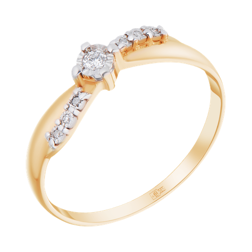 Кольцо Ювелир Карат, золото, 585 проба, бриллиант, размер 16.5