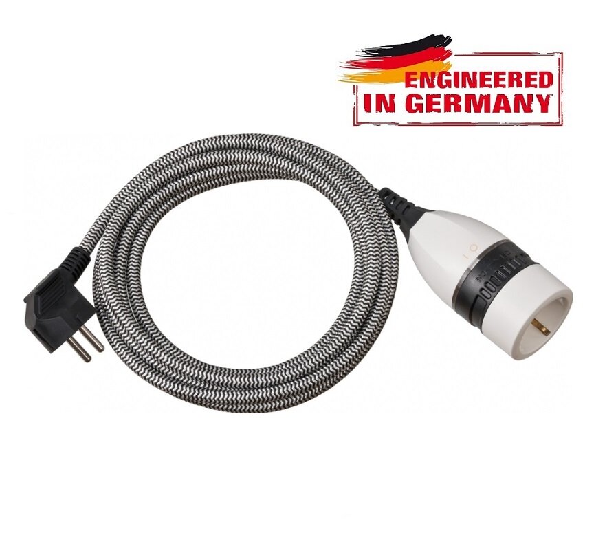 1161830020 Brennenstuhl удлинитель-переноска Quality Plastic Extension Cable 5м, 1 роз, серый