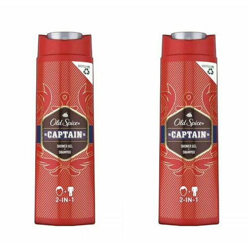 Old Spice Гель для душа и шампунь 2 в 1 Captain, 400 мл, 2 шт