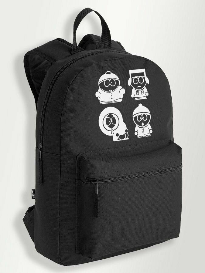 Черный школьный рюкзак с принтом южный парк - 32