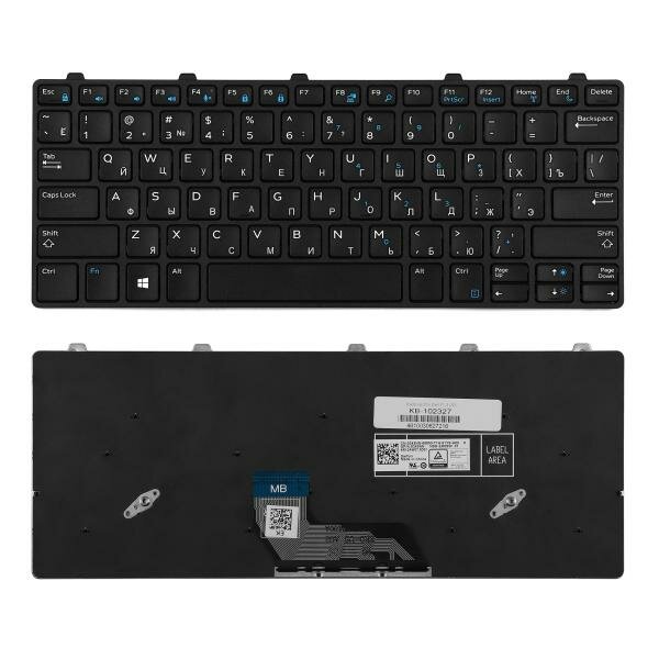 Клавиатура для ноутбука Dell Inspiron 11-3180 3189 Series. Плоский Enter. Черная с рамкой. PN: 5XVF4 HNXPM PK131X23A00