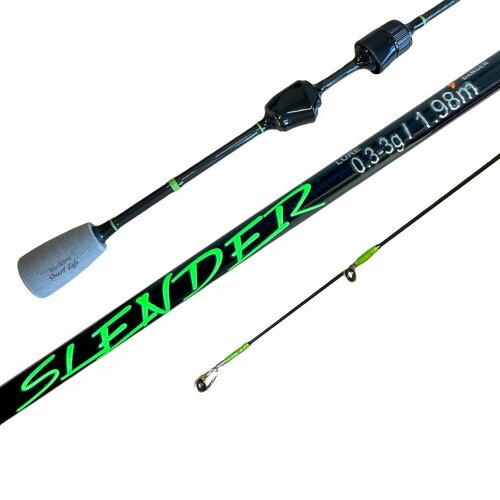 фото Спиннинг kaida slender 198 см тест 0.3-3 грамм кайда ультралайт, для наноджига микроджига мормышинга, на окуня, судака, головля, линь, плотву