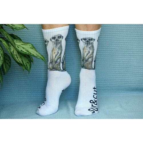 фото Носки , размер 36/41, серый, белый, черный хлопковые cotton print