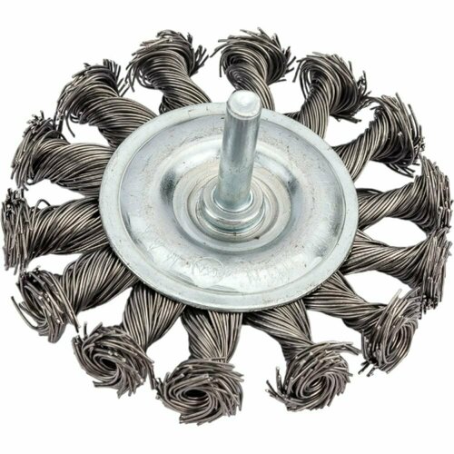 Vira Щетка для дрели со шпилькой плоская, крученая металлическая проволока 75 мм 571075