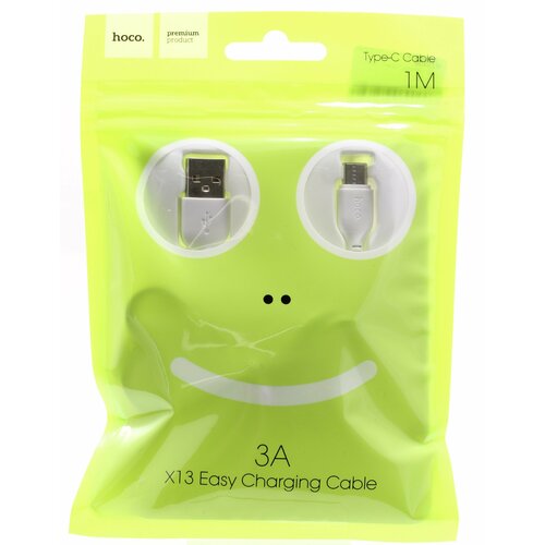 USB Кабель Type-C HOCO X13, 2A, 1м. Белый кабель hoco x13 easy charged type c l 1m черный