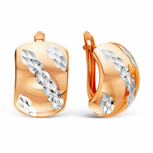 фото Серьги maskom, комбинированное золото, 585 проба маском