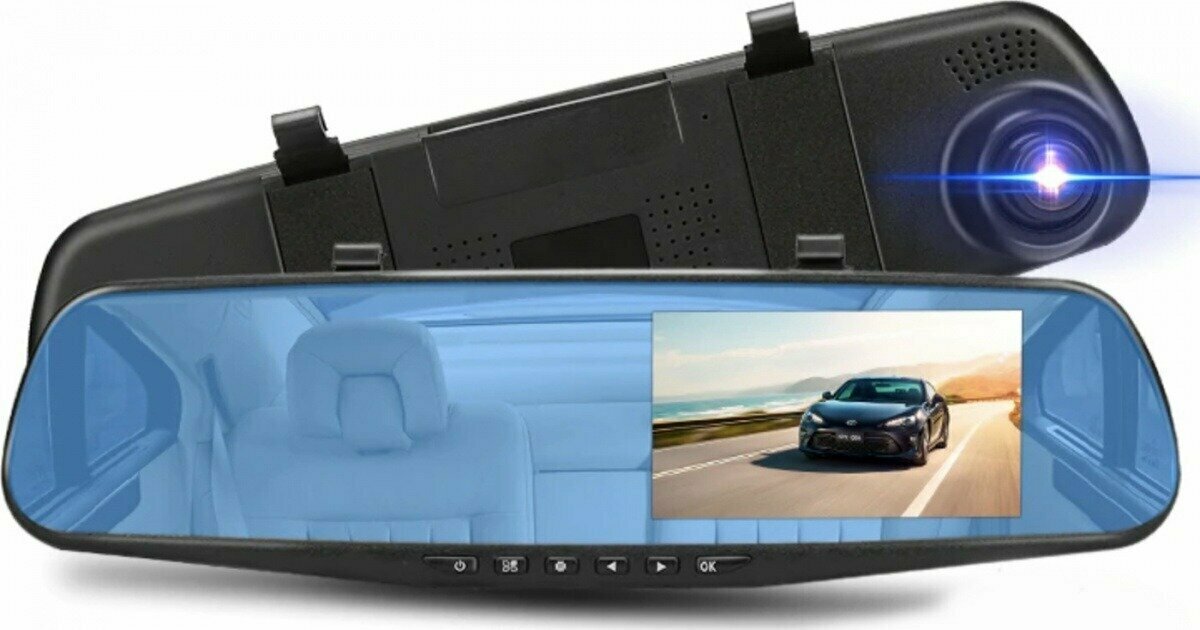 Зеркало-видеорегистратор VEHICLE BLACKBOX DVR с камерой заднего вида