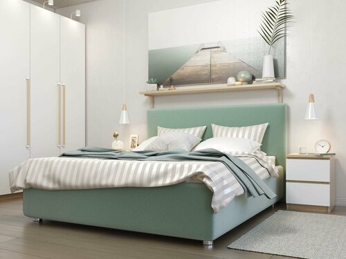 Кровать Nuvola Bianco Style, 1 категория 120х190 см, Велюр Velutto 14