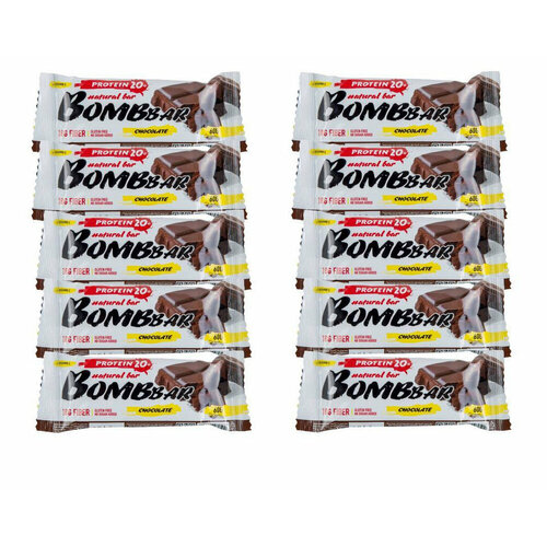 Протеиновые батончики Bombbar без сахара, набор 40x60г (двойной шоколад) / Бомбар protein bar состав польза для похудения