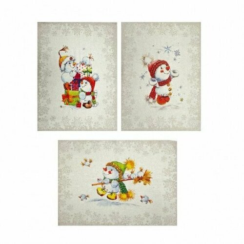 Новогодний подарочный набор кухонных полотенец из льна Новогодняя канитель Размер 46х60 759₽