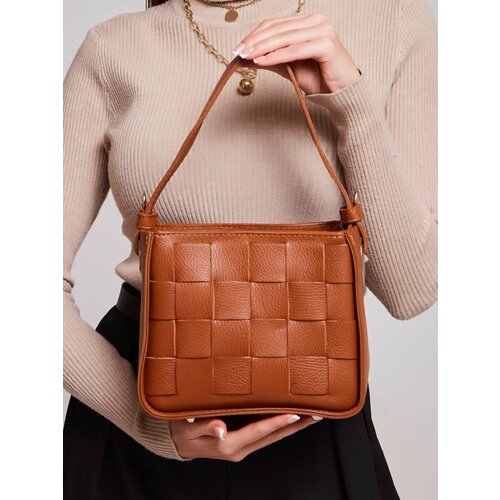 Сумка кросс-боди Philippe Anders Milano, фактура плетеная, коричневый