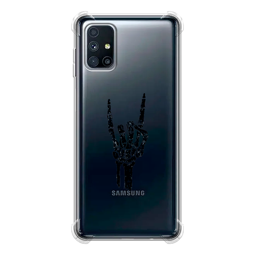 противоударный силиконовый чехол rock for a skeleton на samsung galaxy s9 самсунг галакси с9 Противоударный силиконовый чехол на Samsung Galaxy M51 / Самсунг Галакси М51 с рисунком Rock for a skeleton