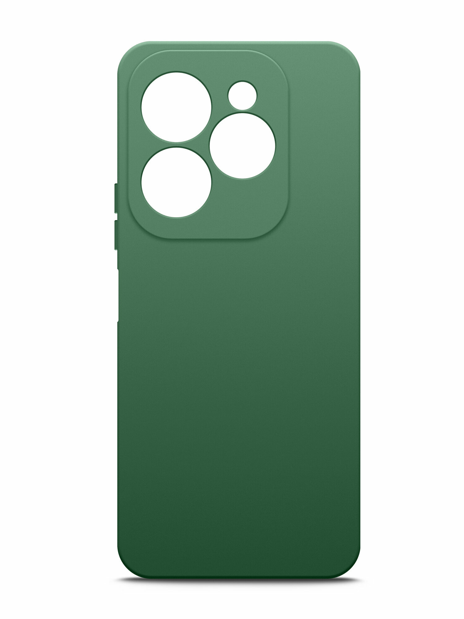 Чехол на Infinix HOT 40i (Инфиникс ХОТ 40и) зеленый опал матовый силиконовый с защитой (бортиком) вокруг камер Brozo