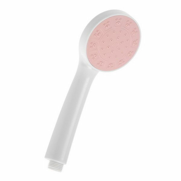 Душевая лейка Z0209, 1 режим, пластик, цвет белый с розовой вставкой