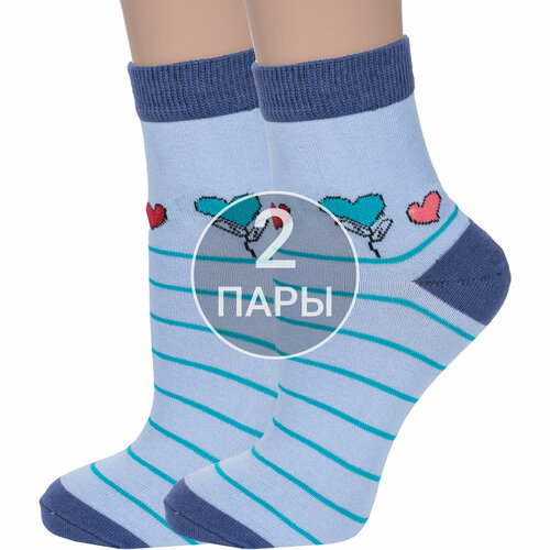 фото Носки vasilina, 2 пары, размер 23-25, голубой