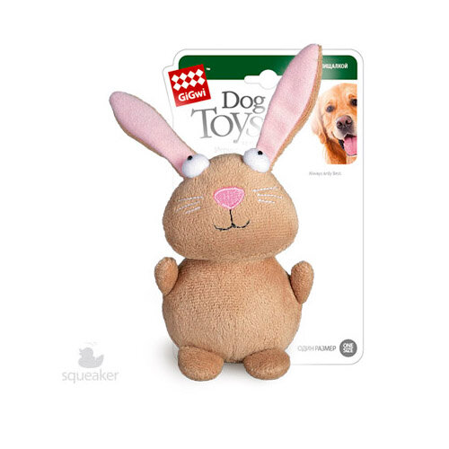 Игрушка для собак GiGwi Dog Toys Кролик (75053), бежевый, 1шт.