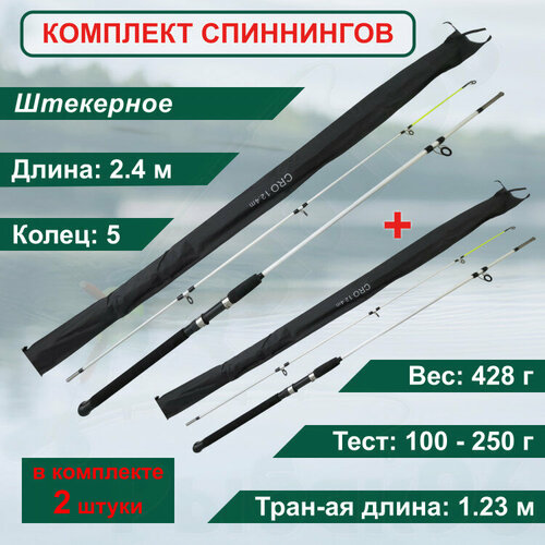 фото Спиннинг для рыбалки крокодил комплект из 2х шт condor cro1 2.4м 100-250г