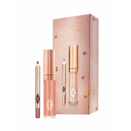 Набор для макияжа губ CHARLOTTE TILBURY Glossy Lip Duo оттенок Nude Pink charlotte tilbury pillow talk beautifying lip kit набор для губ